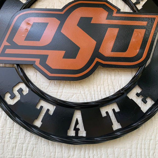 12" OSU OKLAHOMA STATE COWBOYS METAL CUSTOM VINTAGE TEAM WALL ART