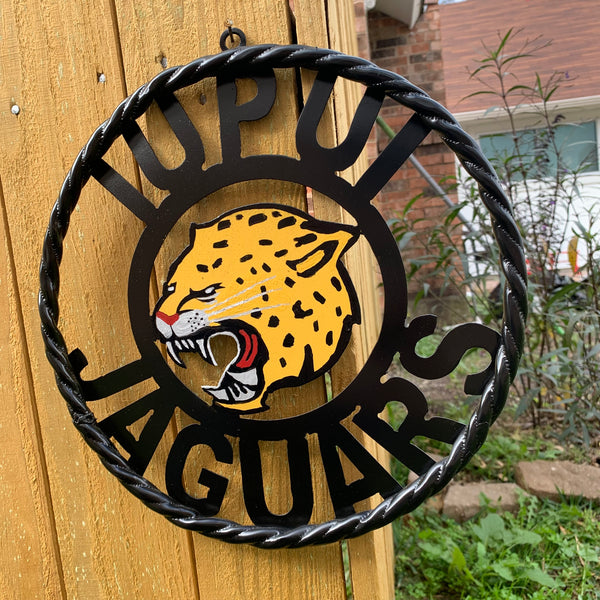 INDIANA IUPUI JAGUARS METAL CUSTOM VINTAGE CRAFT TEAM SIGN HANDMADE