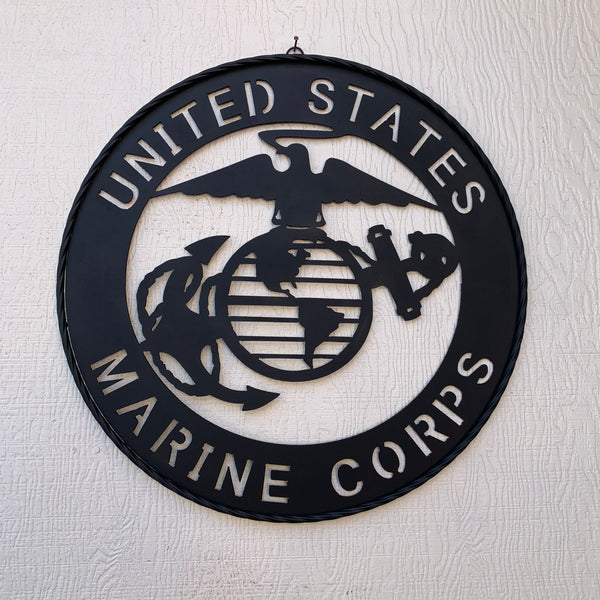 #EH10866 US MARINE CORPS 18",24",32" MILITARY LASERCUT CUSTOM BLACK METAL VINTAGE CRAFT SIGN WESTERN HOME DECOR HANDMADE