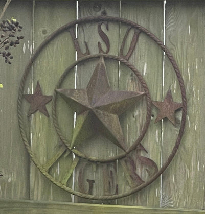 LSU TIGERS BARN CUSTOM METAL STAR VINTAGE TEAM CRAFT ART WESTERN HOME DECOR SIZE:24",32",36",40",42",44",46",50"