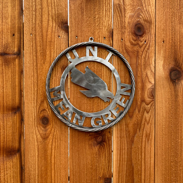 12", 18", 24", 32" UNT MEAN GREEN RAW METAL CUSTOM VINTAGE CRAFT WALL ART TEAM SIGN HANDMADE