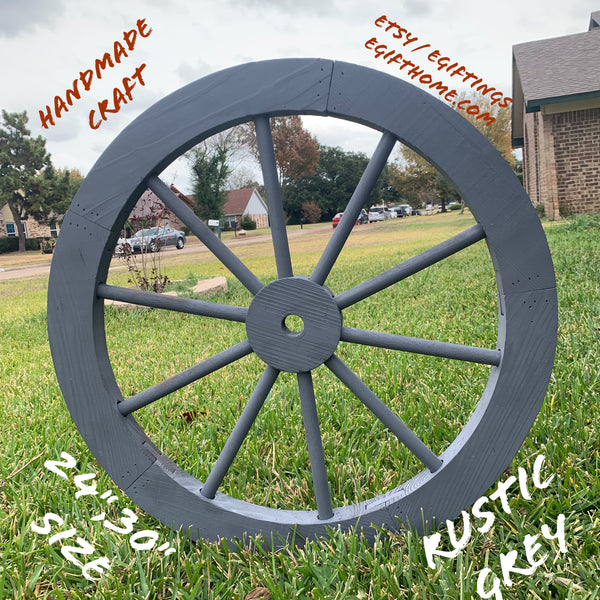 16",24",30" WAGON WHEEL GREY BARN WOOD WESTERN HOME DECOR HANDMADE NEW