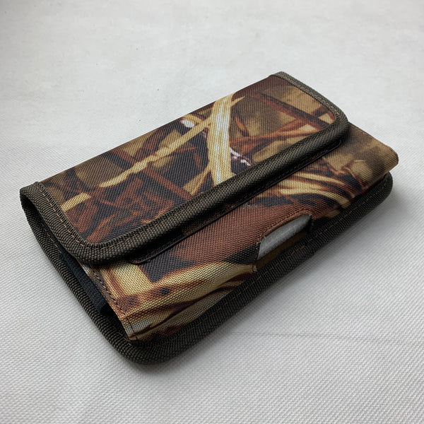 MX_LPOTX-EUH-CAMO 7" LUXMO XL MEGA EXTRA LARGE HORIZONTAL CAMO RUGGED POUCH VELCO CLOSURE  &  BELT LOOP CLIP HOLSTER CELL PHONE CASE UNIVERSAL OVERSIZE