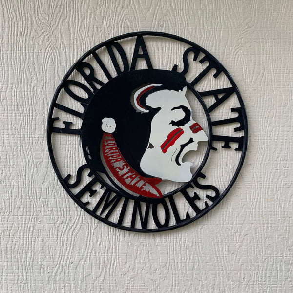 12", 18", 24", 32" FSU FLORIDA STATE SEMINOLES INDIAN LOGO METAL CUSTOM VINTAGE CRAFT TEAM SIGN