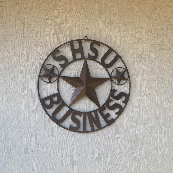 24",32" SHSU SAM HOUSTON BEARKATS BUSINESS RUSTIC BRONZE COPPER METAL CUSTOM VINTAGE CRAFT RUSTIC BLACK TEAM STAR HANDMADE