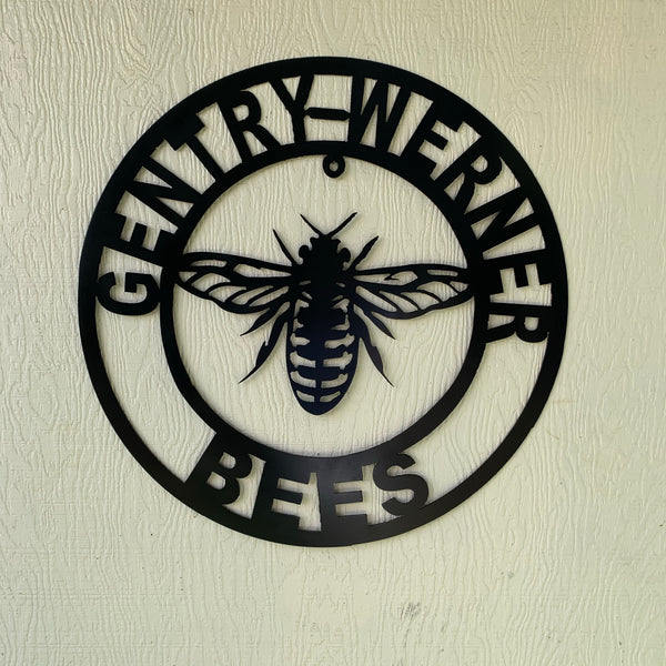 #EH10491 CUSTOM NAME BEE LASERCUT CUSTOM METAL VINTAGE CRAFT SIGN WESTERN HOME DECOR HANDMADE