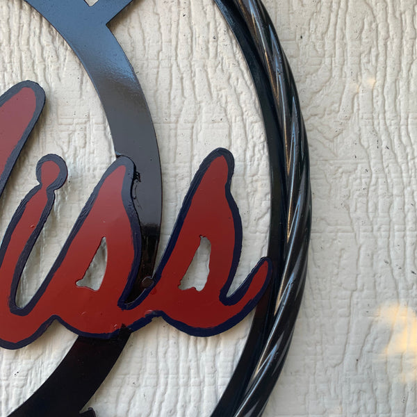 OLE MISS REBELS MISSISSIPPI METAL CUSTOM VINTAGE CRAFT TEAM SIGN HANDMADE