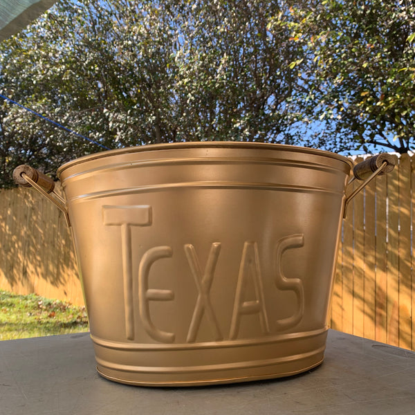 18" TEXAS GOLDEN COPPER METAL OVAL TUB WESTERN HOME DECOR METAL ART NEW #EH10391
