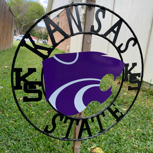 KANSAS STATE METAL CUSTOM VINTAGE CRAFT WALL ART TEAM SIGN HANDMADE