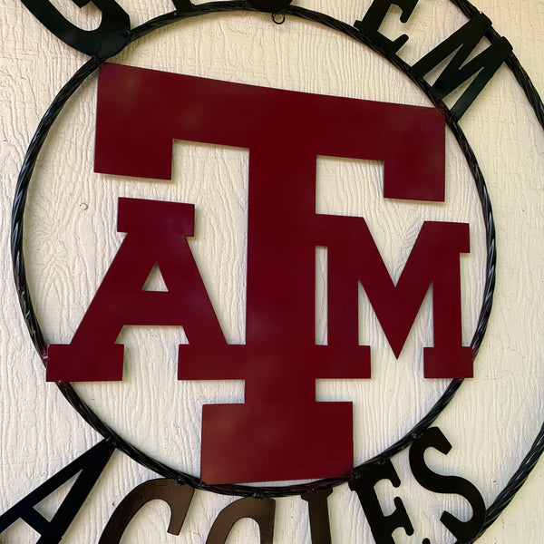 GIGEM AGGIES METAL CUSTOM VINTAGE CRAFT TEAM SIGN HANDMADE