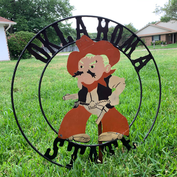 OSU OKLAHOMA STATE COWBOYS CUSTOM METAL VINTAGE CRAFT TEAM SIGN HANDMADE
