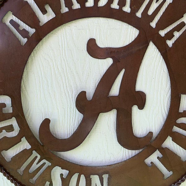 ALABAMA CRIMSON TIDE WIDE BAND RING CUSTOM METAL VINTAGE CRAFT TEAM SIGN HANDMADE