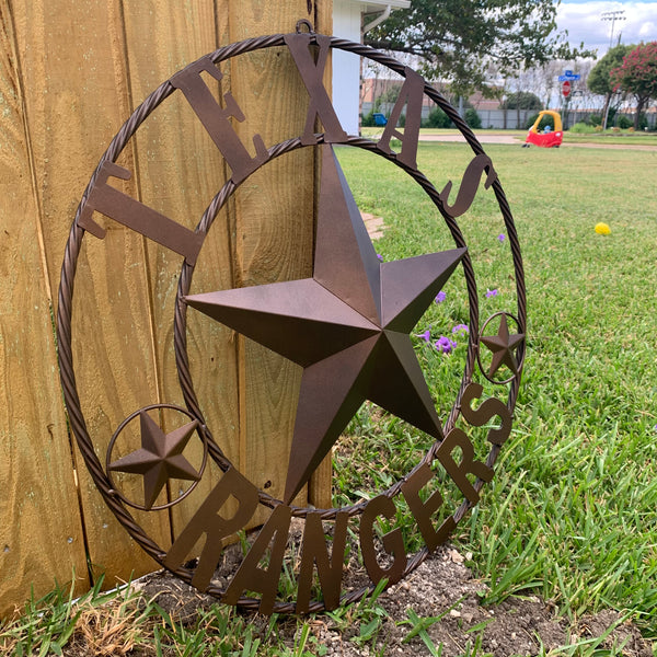 TEXAS RANGERS BRONZE LONE STAR METAL CUSTOM TEAM CRAFT WESTERN HOME DECOR CRAFT