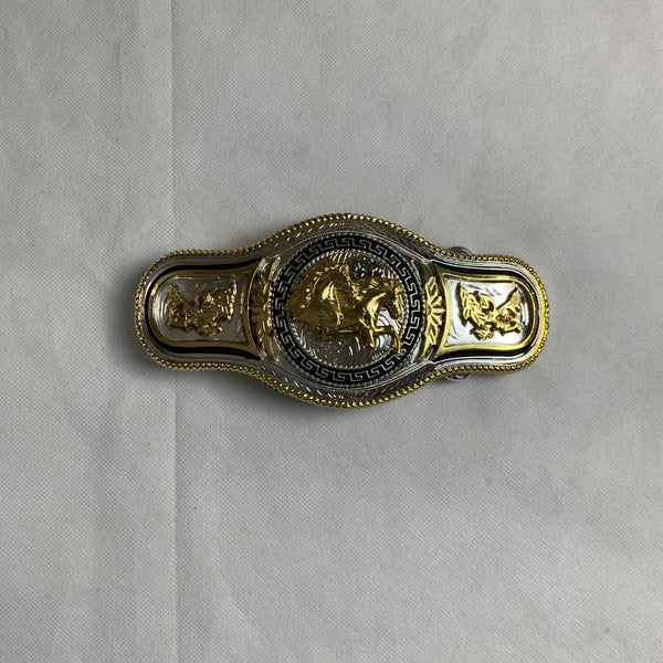 6.5" X 3.5" HORSE BELT BUCKLE GOLD SILVER BLACK WESTERN BUCKLE FASHION ART NEW #EH12271
