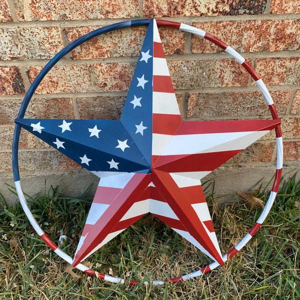 PEACE STAR SIGN METAL RED WHT BLUE STAR WESTERN HOME DECOR HANDMADE 12",16",24",32"36",38",40",48"