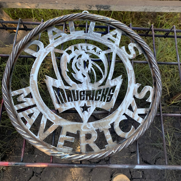 DALLAS MAVERICKS BLACK CUSTOM METAL VINTAGE CRAFT TEAM SPORTS SIGN HANDMADE 12",18",24",36"