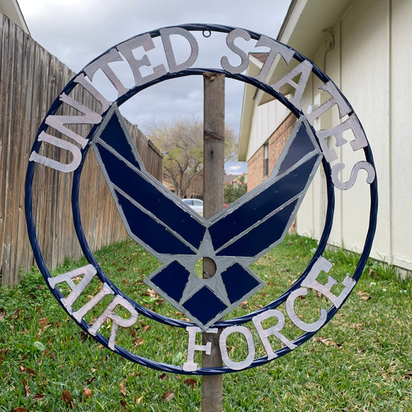 24" US AIRFORCE MILITARY METAL WALL ART WESTERN HOME DECOR NEW