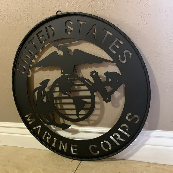 #EH10866 US MARINE CORPS 18",24",32" MILITARY LASERCUT CUSTOM BLACK METAL VINTAGE CRAFT SIGN WESTERN HOME DECOR HANDMADE