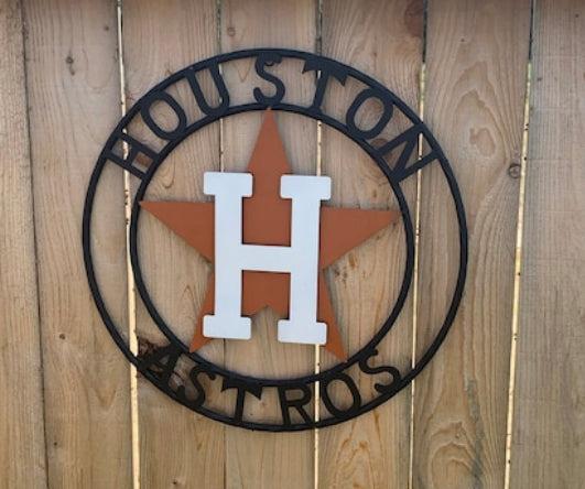 12",18",24",32",36" HOUSTON ASTROS CUSTOM METAL VINTAGE CRAFT SIGN TEAM HANDMADE