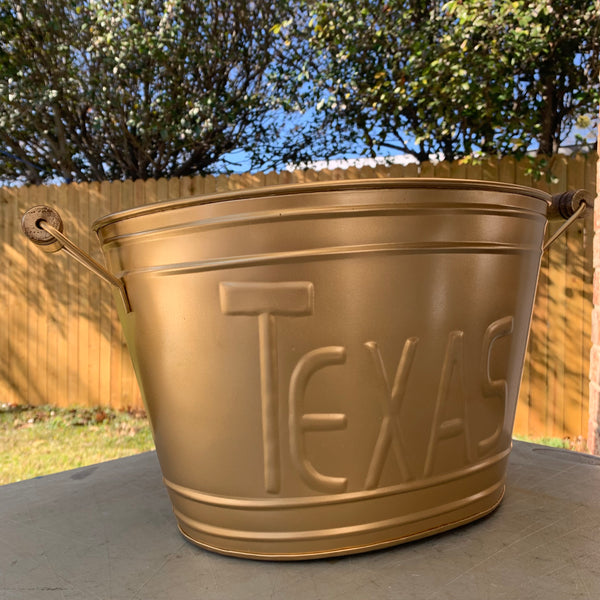 18" TEXAS GOLDEN COPPER METAL OVAL TUB WESTERN HOME DECOR METAL ART NEW #EH10391