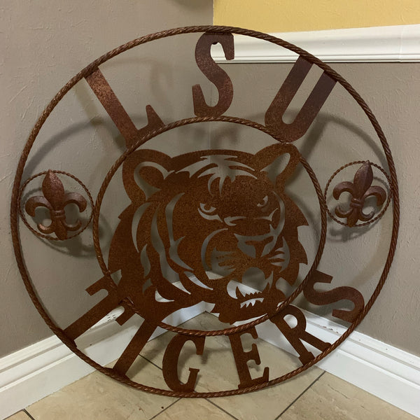 12:,18",24",32",36" LSU TIGERS METAL CUSTOM VINTAGE CRAFT ART SIGN
