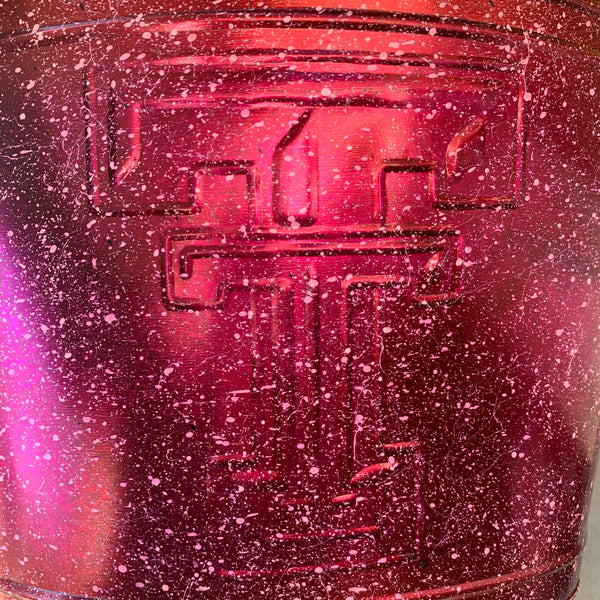 18" TEXAS TECH RED METAL OVAL TUB WESTERN HOME DECOR METAL ART NEW #EH10396