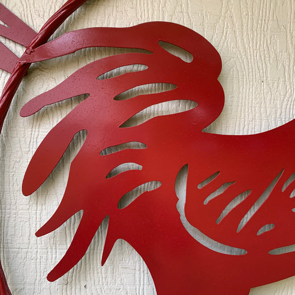 YOUR CUSTOM NAME RED ROOSTER LASERCUT METAL ART WITH RING DESIGN WESTERN METAL ANIMAL ART HOME WALL DECOR BRAND NEW