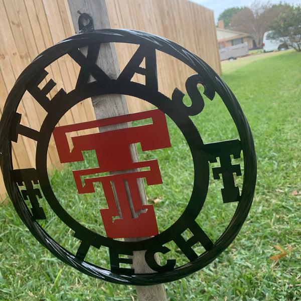 TEXAS TECH CUSTOM METAL VINTAGE CRAFT SIGN WESTERN HOME DECOR HANDMADE 12",18",24",32",36"