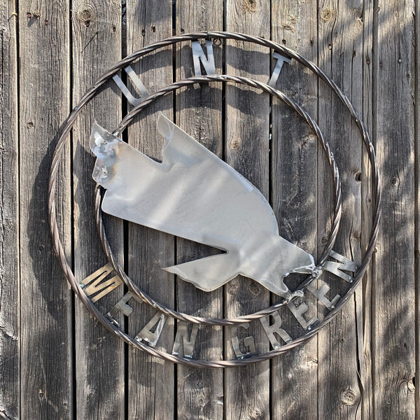 12", 18", 24", 32" UNT MEAN GREEN RAW METAL CUSTOM VINTAGE CRAFT WALL ART TEAM SIGN HANDMADE