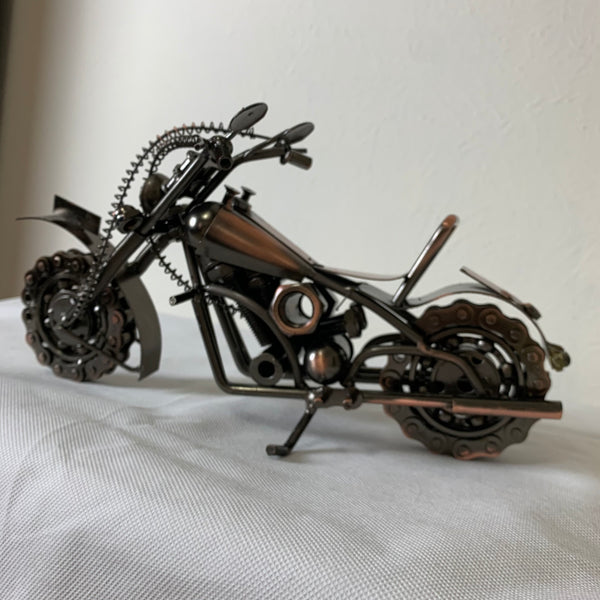 12" HARLEY STYLE MOTORCYCLE METAL COPPER ART WESTERN BAR DECOR NEW