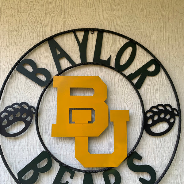 12", 18", 24", 32" BAYLOR BEARS CUSTOM METAL VINTAGE CRAFT WESTERN HOME DECOR HANDMADE