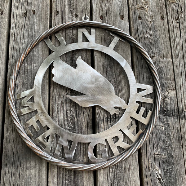 12", 18", 24", 32" UNT MEAN GREEN RAW METAL CUSTOM VINTAGE CRAFT WALL ART TEAM SIGN HANDMADE