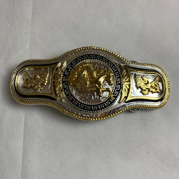 6.5" X 3.5" HORSE BELT BUCKLE GOLD SILVER BLACK WESTERN BUCKLE FASHION ART NEW #EH12271
