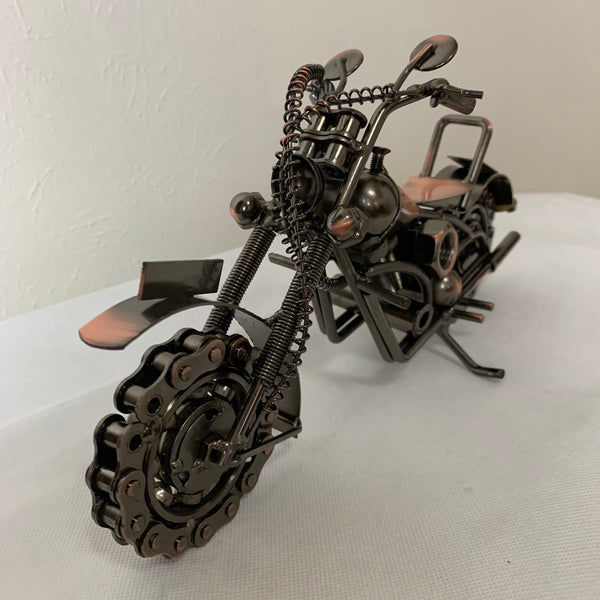 12" HARLEY STYLE MOTORCYCLE METAL COPPER ART WESTERN BAR DECOR NEW