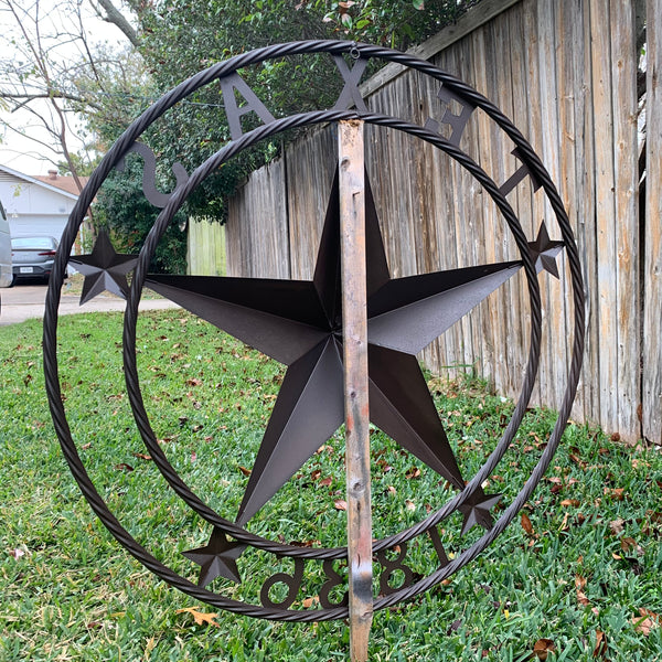 36" TEXAS 1836 BROWN BARN STAR METAL ART WESTERN HOME DECOR VINTAGE RUSTIC CRAFT ART