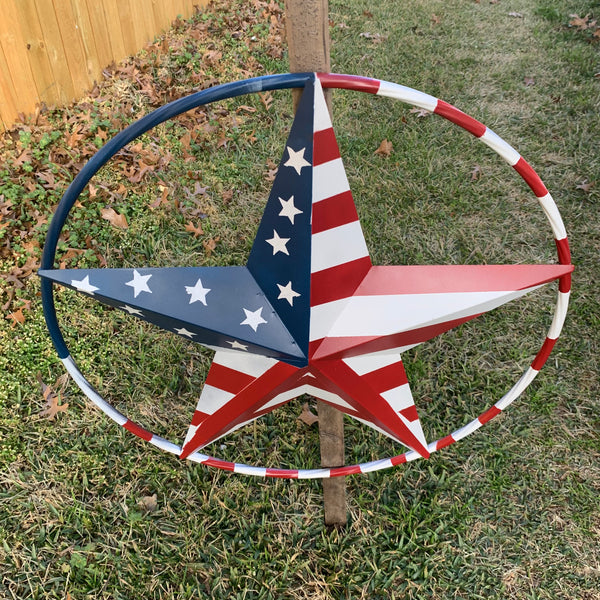 PEACE STAR SIGN METAL RED WHT BLUE STAR WESTERN HOME DECOR HANDMADE 12",16",24",32"36",38",40",48"