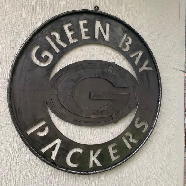 12",18",24",32",36" RAW METAL GREEN BAY PACKERS DISC CUSTOM METAL VINTAGE CRAFT TEAM SPORTS SIGN HANDMADE