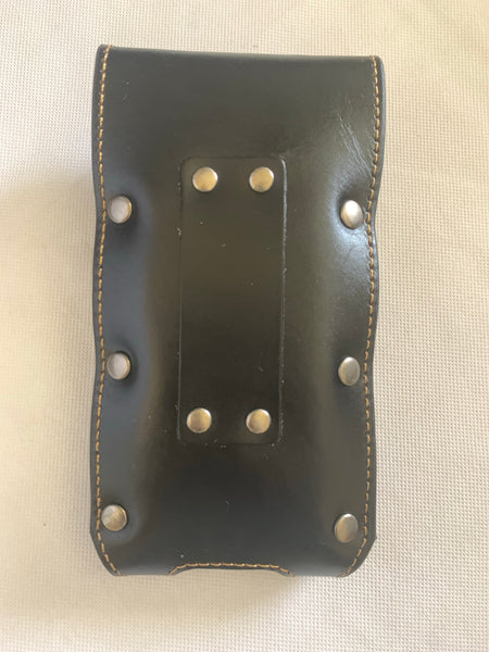 #LG_2006  7" PLAIN GENUINE LEATHER POUCH EXTRA LARGE  BELT LOOP HOLSTER CELL PHONE CASE UNIVERSAL OVERSIZE