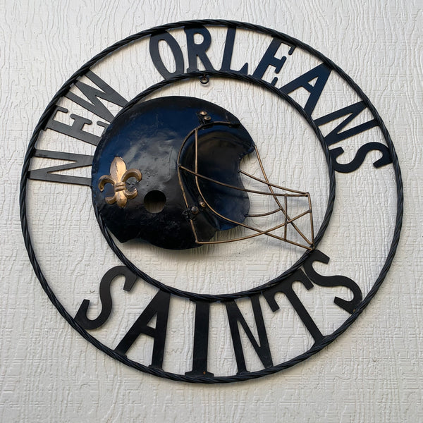 18", 24", 32" NEW ORLEANS SAINTS METAL WALL ART WESTERN HOME DECOR VINTAGE RUSTIC BROWN ART NEW