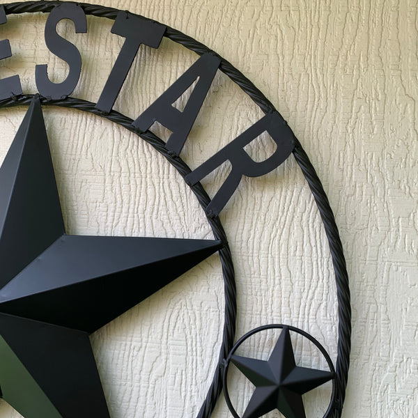 LONESTAR GARAGE STYLE CUSTOM BARN NAME STAR LONESTAR GARAGE METAL NAME BARN STAR WITH TWISTED ROPE RING 3d STAR ART WESTERN HOME DECOR RUSTIC BROWN