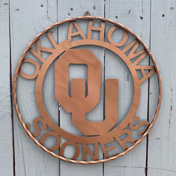 12",18",24",32",36" OU SOONERS OKLAHOMA HAMMERED COPPER CUSTOM VINTAGE TEAM CRAFT METAL ART WESTERN HOME DECOR