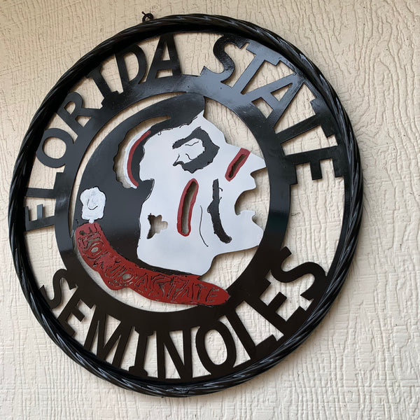 12", 18", 24", 32" FSU FLORIDA STATE SEMINOLES INDIAN LOGO METAL CUSTOM VINTAGE CRAFT TEAM SIGN