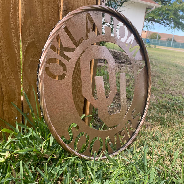 12",18",24",32" OU SOONERS HAMMERED COPPER CUSTOM METAL VINTAGE CRAFT TEAM SIGN HANDMADE CRAFT