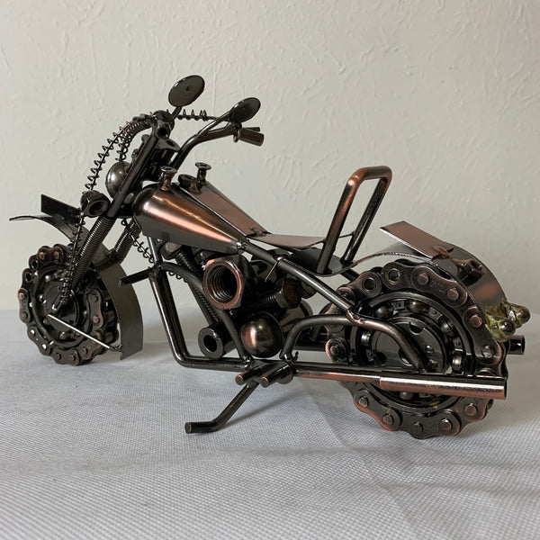 12" HARLEY STYLE MOTORCYCLE METAL COPPER ART WESTERN BAR DECOR NEW