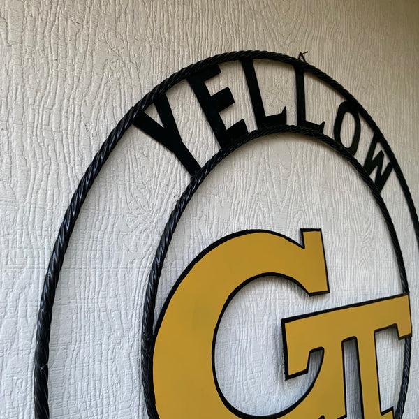 12", 18", 24", 32" GEORGIA TECH YELLOW JACKETS METAL SIGN VINTAGE CUSTOM TEAM ART