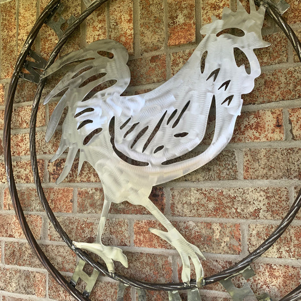 YOUR CUSTOM NAME ROOSTER LASERCUT RAW METAL ART WITH RING DESIGN WESTERN METAL ANIMAL ART HOME WALL DECOR BRAND NEW