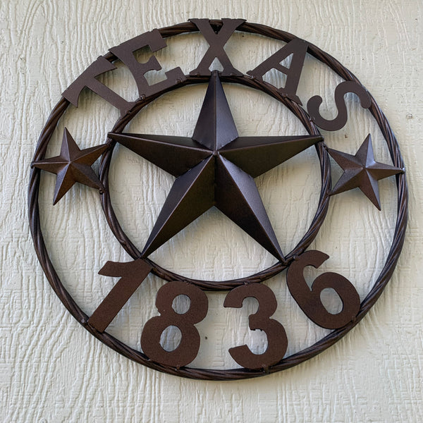 16" RUSTIC BRONZE TEXAS 1836 BARN LONE STAR METAL ART WESTERN HOME DECOR VINTAGE RUSTIC DARK BRONZE NEW