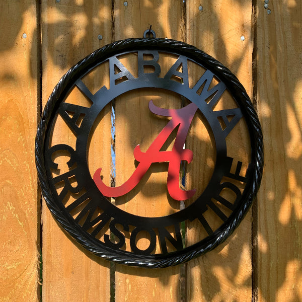 12" ALABAMA CRIMSON TIDE CUSTOM METAL VINTAGE CRAFT WALL ART TEAM SIGN