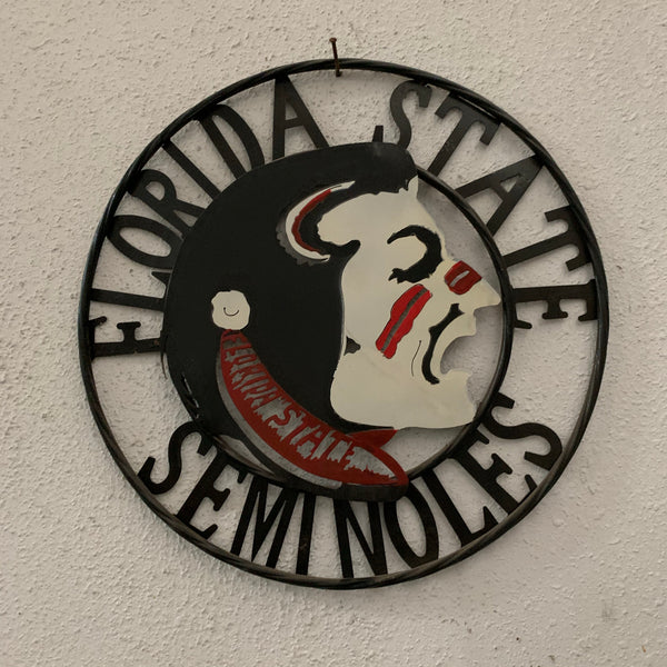 12", 18", 24", 32" FSU FLORIDA STATE SEMINOLES INDIAN LOGO METAL CUSTOM VINTAGE CRAFT TEAM SIGN