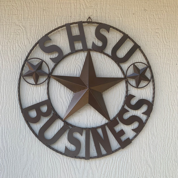 24",32" SHSU SAM HOUSTON BEARKATS BUSINESS RUSTIC BRONZE COPPER METAL CUSTOM VINTAGE CRAFT RUSTIC BLACK TEAM STAR HANDMADE